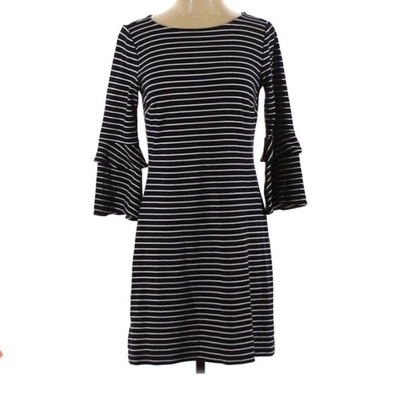 ANN Taylor double bell sleeve striped dress - Picture 4 of 8